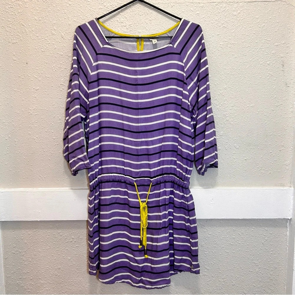 Hatley Purple Striped Dress Large